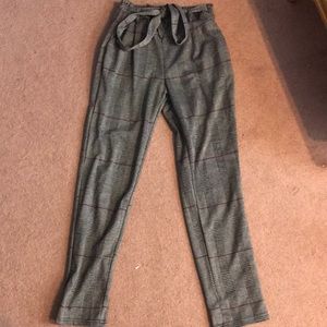 Plaid Paper Bag Pants